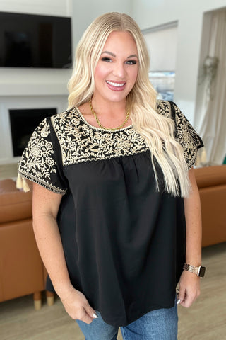 Try Again Embroidered Top