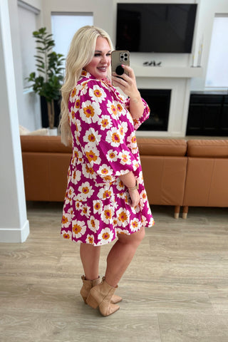 Magnificently Mod Floral Shirt Dress