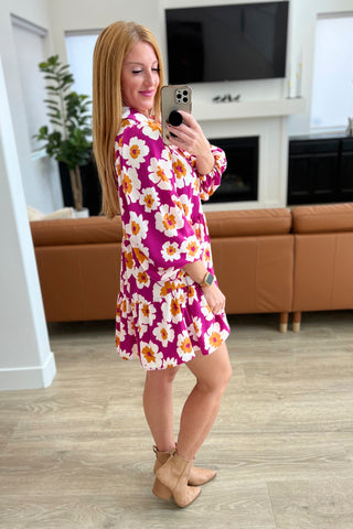 Magnificently Mod Floral Shirt Dress