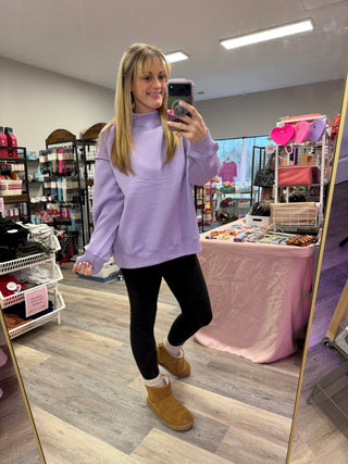 Mock Neck Sweatshirt - Lavender