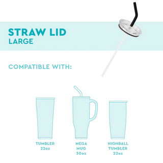 Swig Straw Lids - Black & Clear