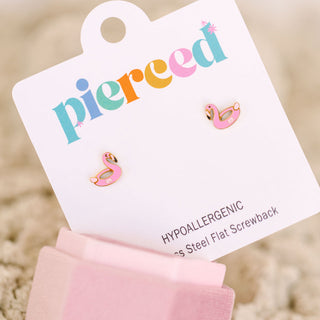 Flamingo Floatie Studs