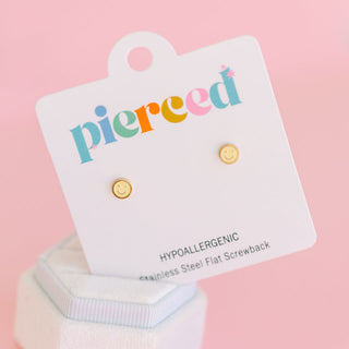 Yellow Smiley Studs