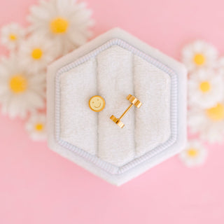Yellow Smiley Studs