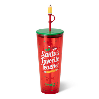 Swig Santa’s Favorite Teacher Plastic Tumbler (24oz)