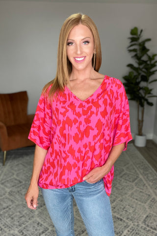 Unforgettable V-Neck Animal Print Blouse