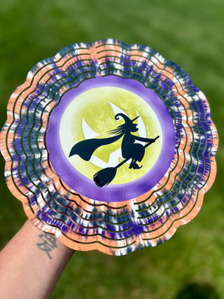Witch on Broom Wind Spinner