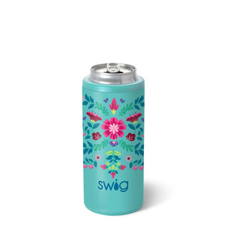 Swig Flora Azul Skinny Can Cooler (12oz)