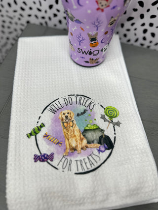 Will Do Tricks For Treats Hand Towel