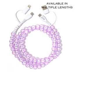 Beaded Phone Charger Taffy Iris - 6 Foot