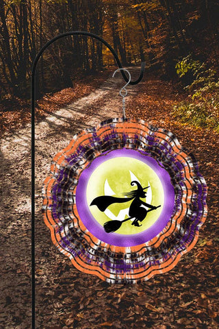 Witch on Broom Wind Spinner