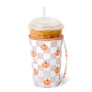Swig Pumpkin Check Iced Cup Coolie (Medium)