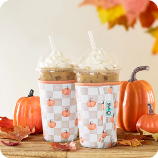 Swig Pumpkin Check Iced Cup Coolie (Medium)