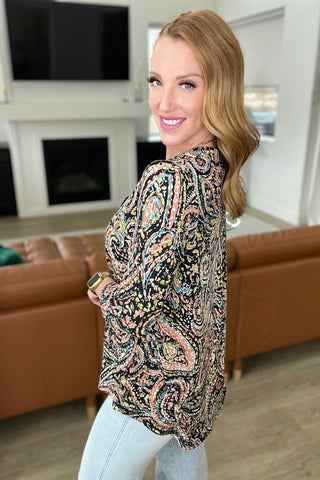 I Think Different Top Teal Paisley