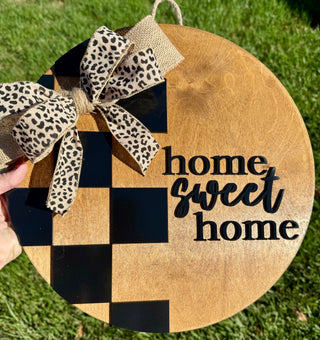 Home Sweet Home Checker Door Hanger