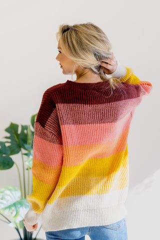 Lustrous Rose Colorblock Sweater