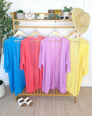 Ellie Cover-Up Kimono - Sunkissed Coral
