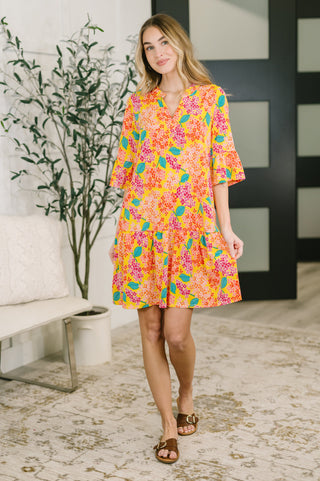 Lizzy Sunday Dress in Leaf Multi Floral