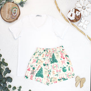 Jamie Lounge Shorts - Pink Pine Noel