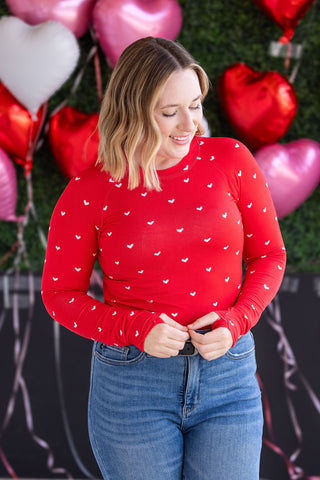Blair Long Sleeve Top - Sweetheart Red