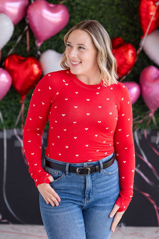 Blair Long Sleeve Top - Sweetheart Red