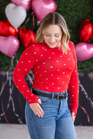 Blair Long Sleeve Top - Sweetheart Red
