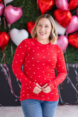 Blair Long Sleeve Top - Sweetheart Red