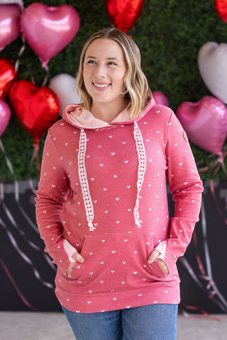 Hailey Pullover Hoodie -Sweetheart Red
