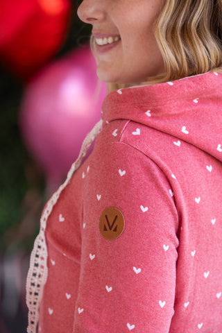 Hailey Pullover Hoodie -Sweetheart Red