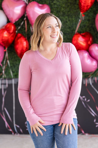 Larissa Long Sleeve Top - Rose