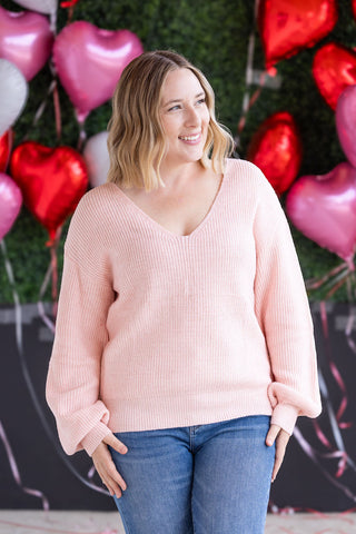 Bethany Bow Knit Sweater - Light Pink