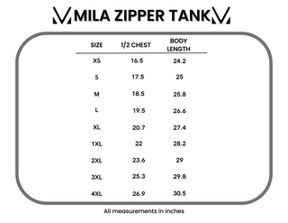 Mila Zipper Tank - Teal Tie Dye