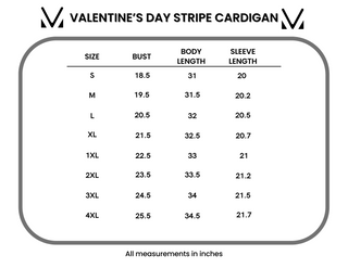 Stripe Cardigan - Valentine's Day
