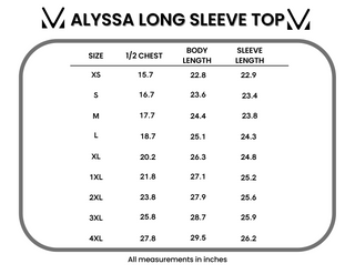 Alyssa Long Sleeve Top - Olive Meadow