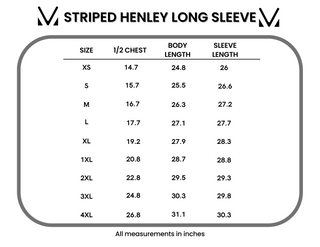 Striped Henley Long Sleeve - Dusty Teal