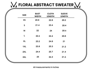 Floral Abstract Sweater - Grey