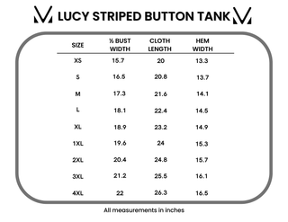 Lucy Striped Button Tank - Sky Blue