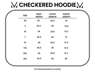 Checkered Hoodie - Pink and White