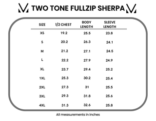 Two Tone Fullzip Sherpa - Charcoal and White