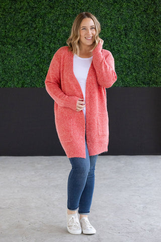 Madison Cozy Cardigan - Cherry Blush