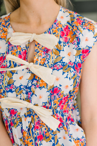 Mrs. Dependable Bow Detail Peplum Top
