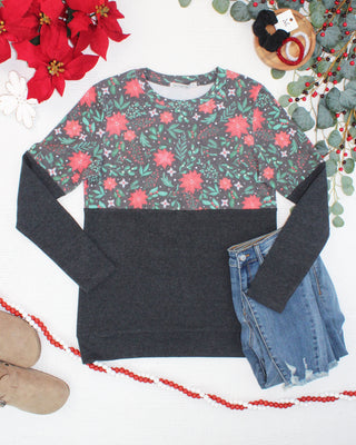 Natalie Pullover - Poinsettia Nights