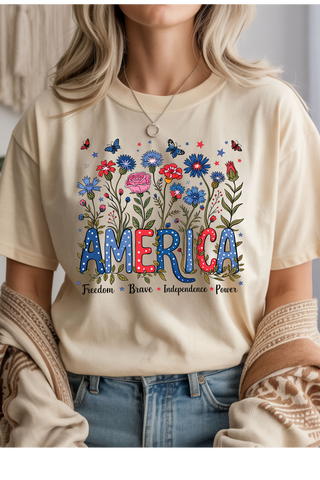 Floral America Graphic Tee