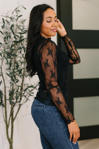 Next Level Patterned Layering Top in Black