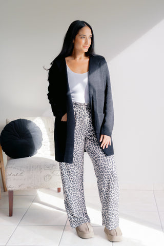 Obsidian Veil Hooded Sweater Cardigan