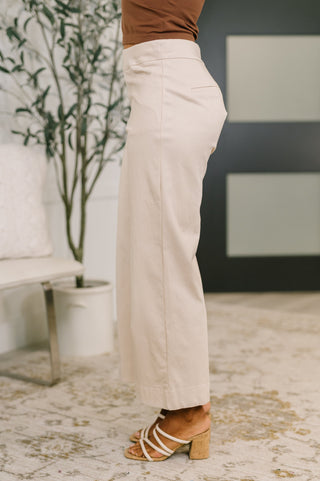 Only Pair High Waisted Wide Leg Bottoms in Linen