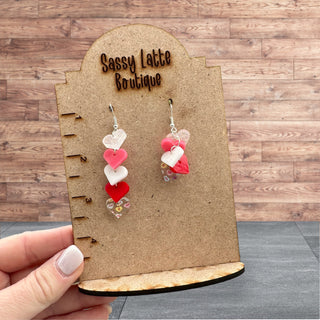 Scatter Heart Dangle Earrings