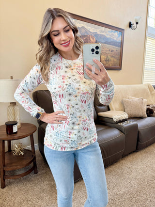 Blair Long Sleeve Top - Wildflower Gardens