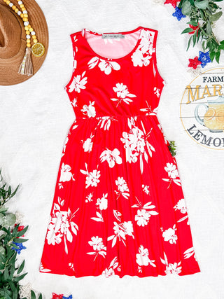 Kelsey Tank Dress - Red Floral FINAL SALE