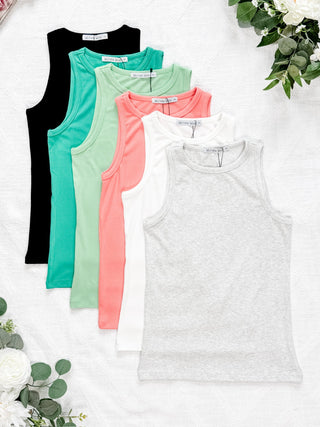 Tara Ribbed Tank - Black